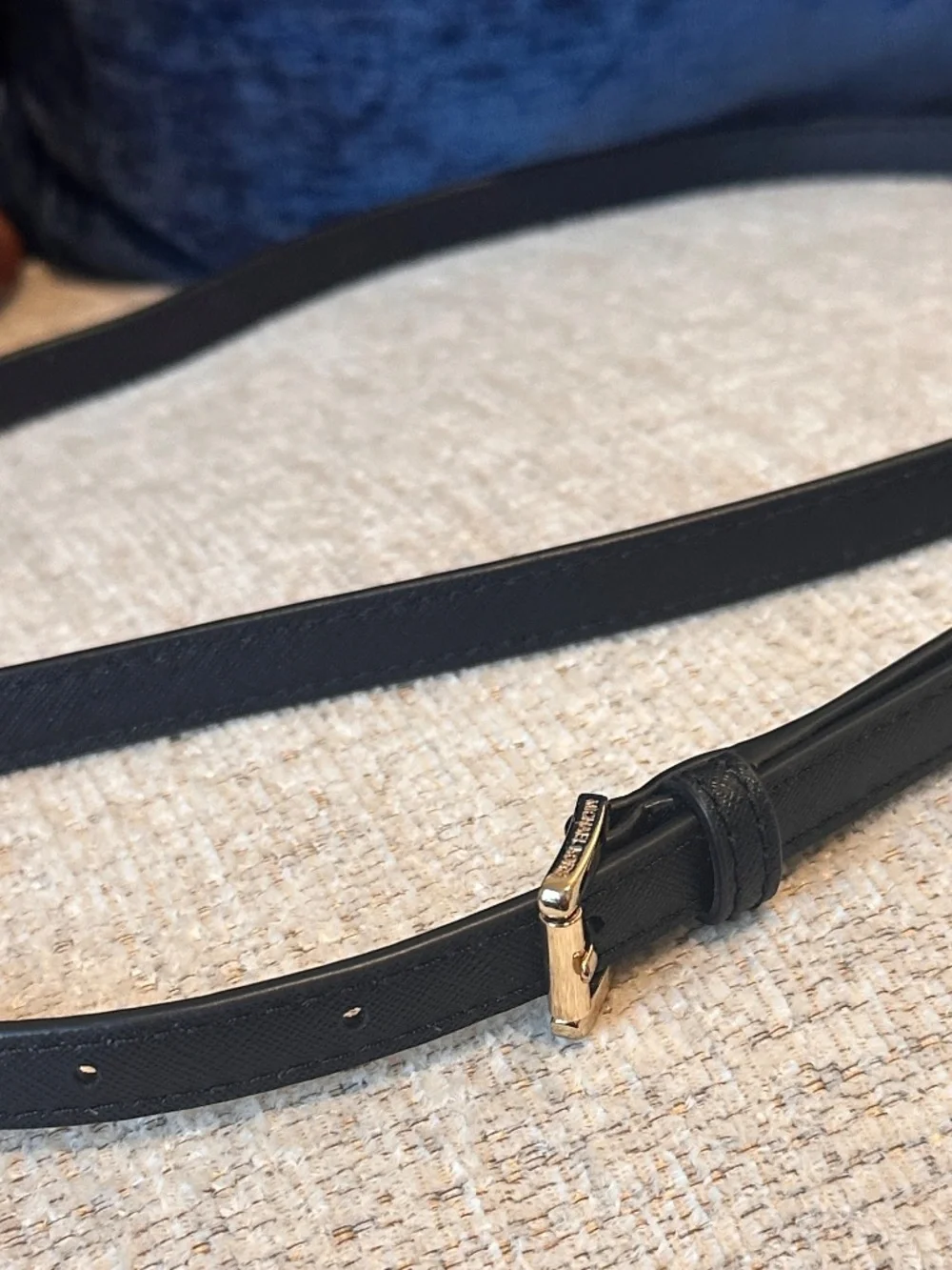 Michael Kors Black Crossgrain Leather Adjustable Crossbody Replacement Strap